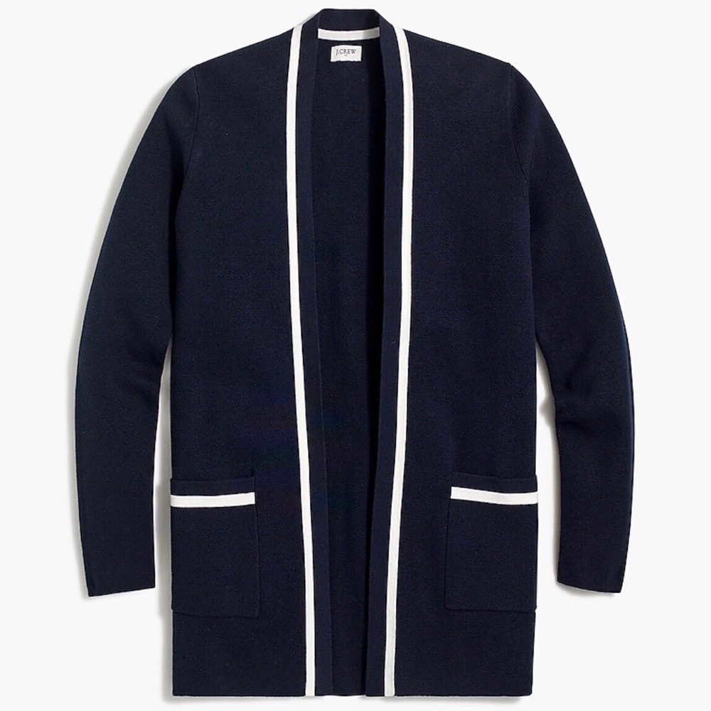 J.Crew Factory Tipped Open Cardigan Sweater